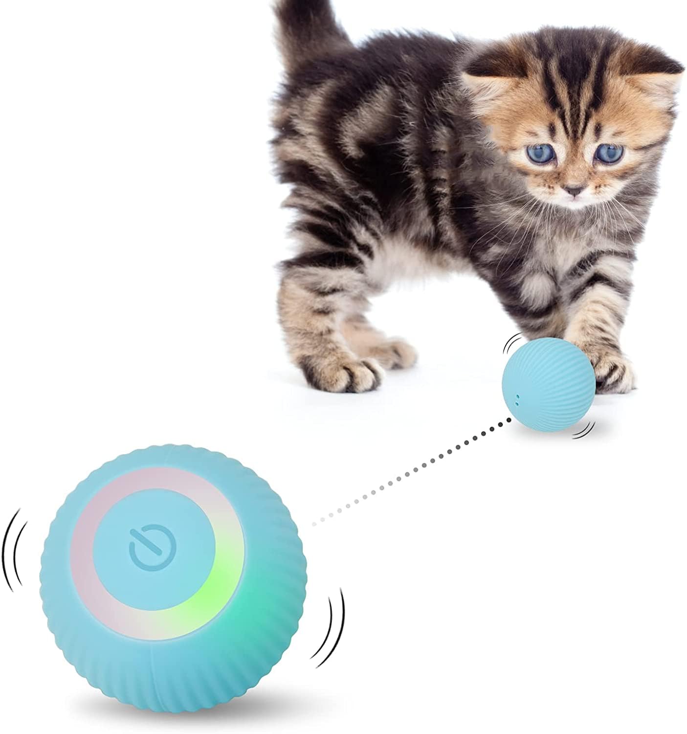 Mkitnvy Interactive Cat Toy Ball, Cat Ball With Led Light, 360 SelfRotating Electronic Cat Ball, Stimulation Hunting Drive, Fun