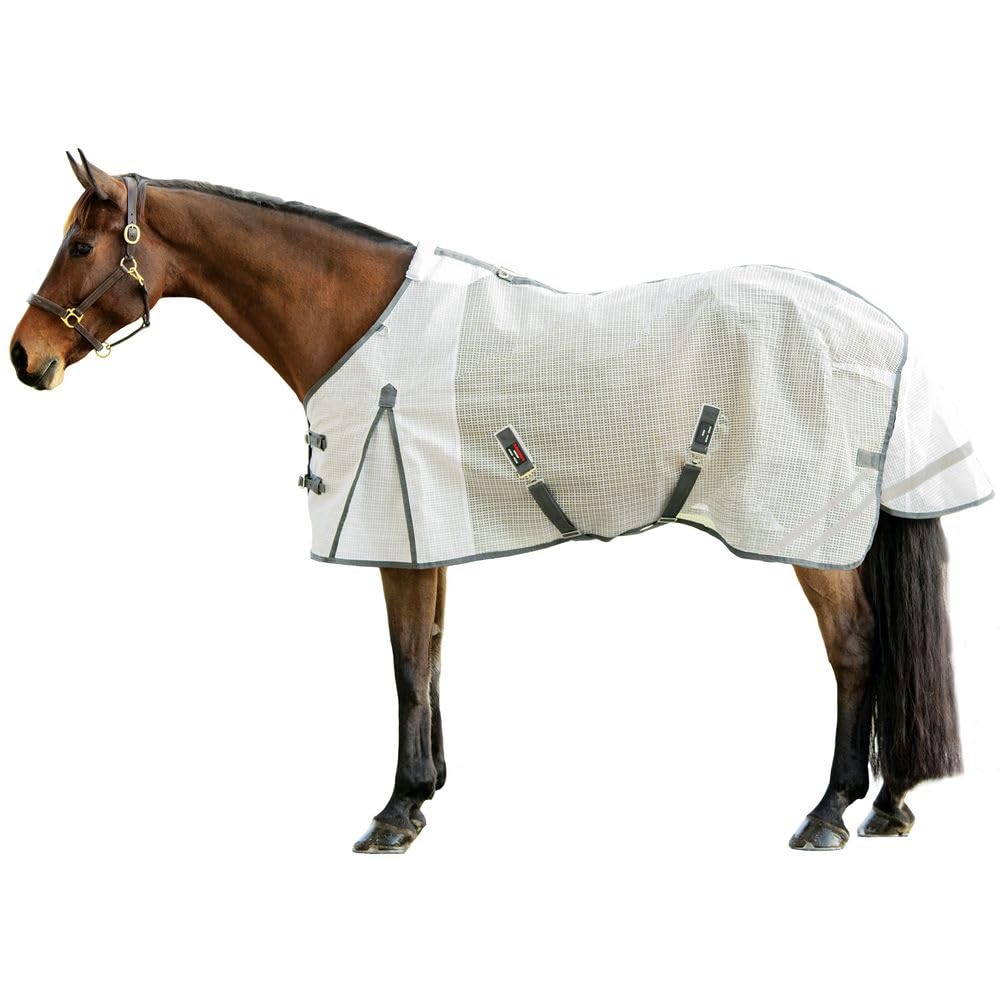 Schneiders Ripstop Nylon Mesh Ii Horse Fly Sheets | Optimal Airflow & Uv Protection | Euro Surcingle | Color White | Size 74