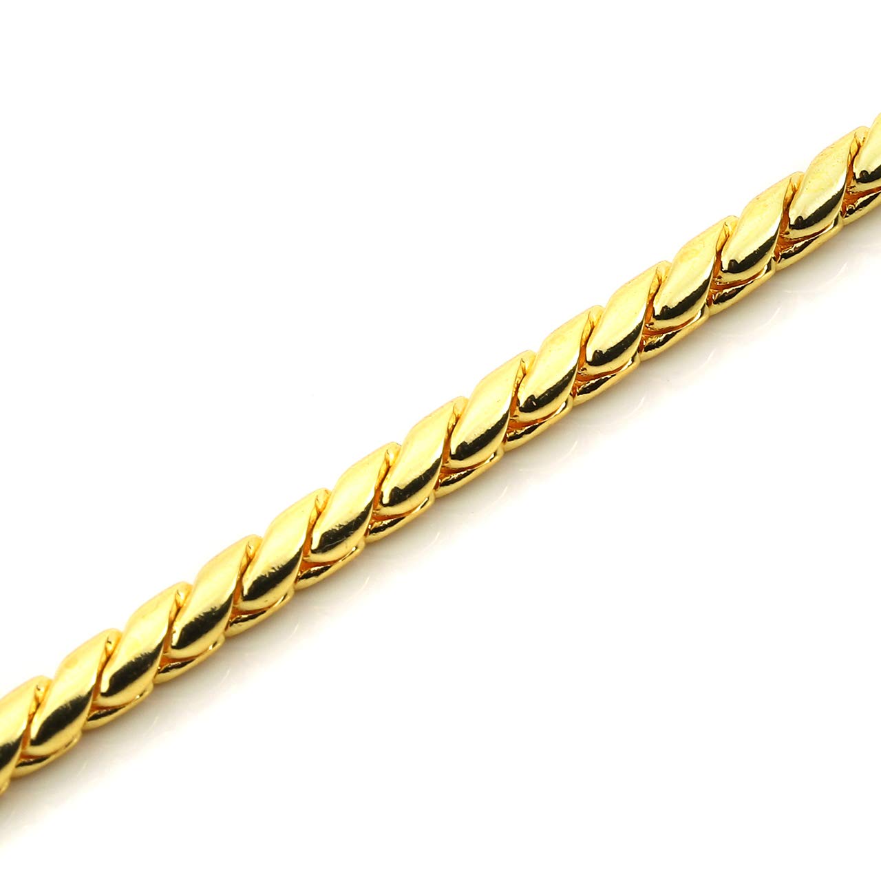 Mogoko Stainless Steel Dog Choke Chain Collar, Puppy Metal Snake Chain Pet Show Slip Collar Choker For Training Walking (Gold;20.0'*4.0Mm)