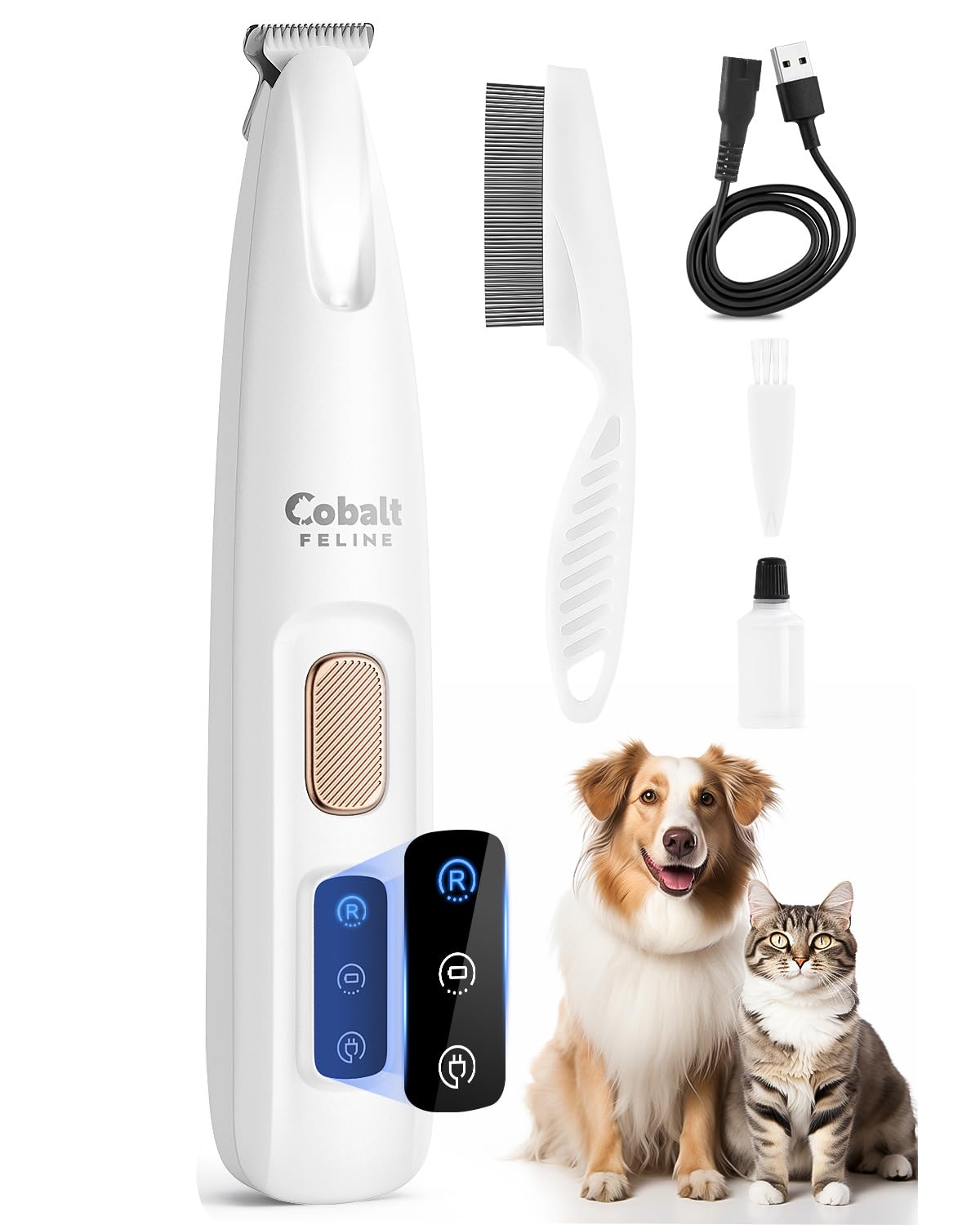 Cobalt Feline 2025 Upgraded Pet Paw Trimmer For Dogs And Cats Grooming Clippers, Electric Dog Paw Hair Trimmer Shavers For Paws,