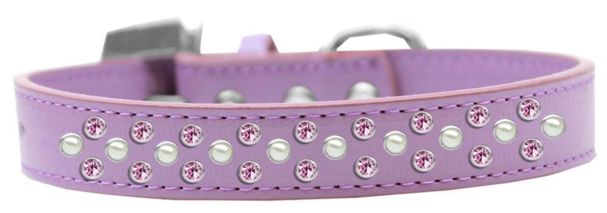 Mirage Pet Products Sprinkles Dog Collar with Pearl and Light Pink Crystals, Size 20, Bright Pink