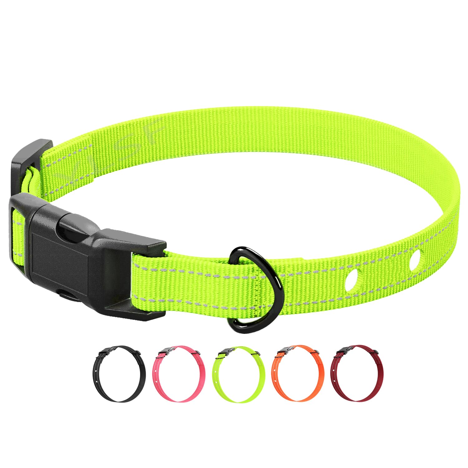 ETPET Dog Nylon Collar Strap with 2 Holes for Electronic Fence Training Barking Collar Receivers-3/4 Inch Replacement Strap-Comp