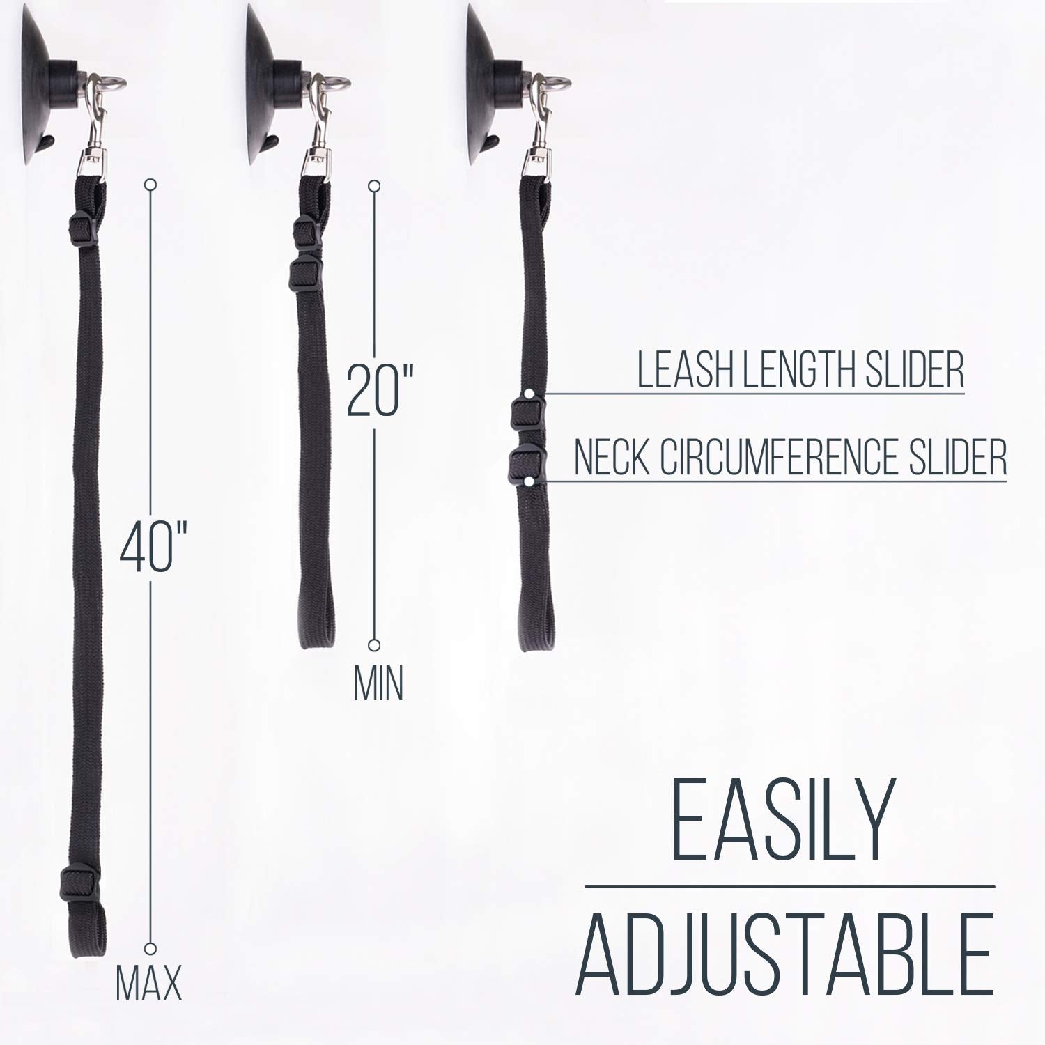 Dog Bathing Tether With Suction Cup For Pet Shower And Grooming