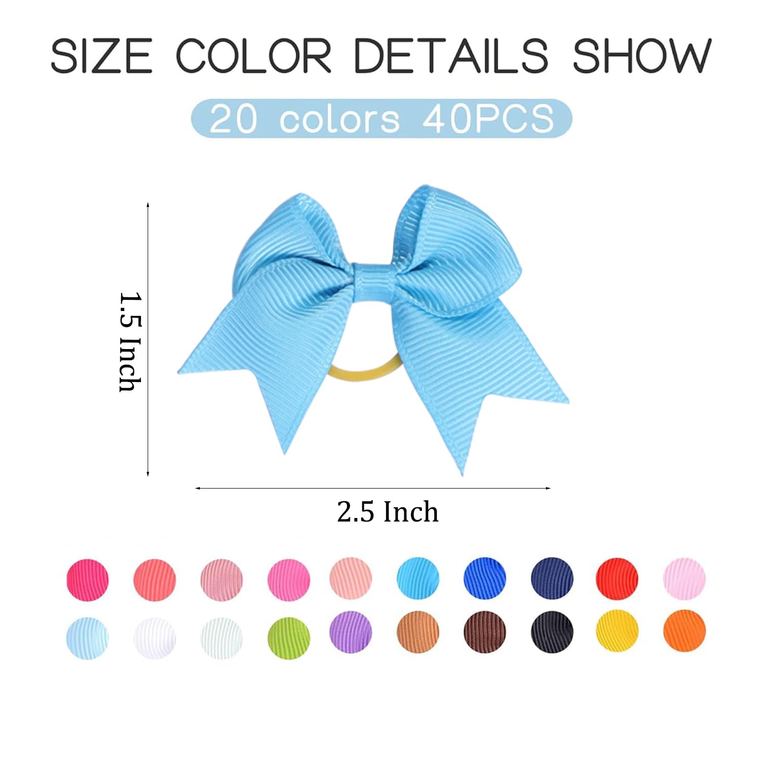 Clipband Puppy Dogs Hair Barrettes Bows With Rubber Bands,Hair Accessories Bow Pet Grooming Cute Pet Small Hair Bowkno