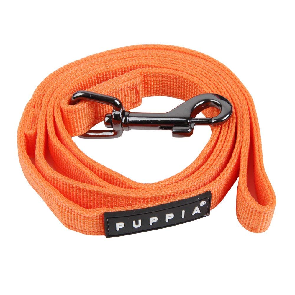 Puppia Two Tone Dog Lead Strong Durable Comfortable Grip Walking Training Leash For Small & Medium Dog, Orange, Medium