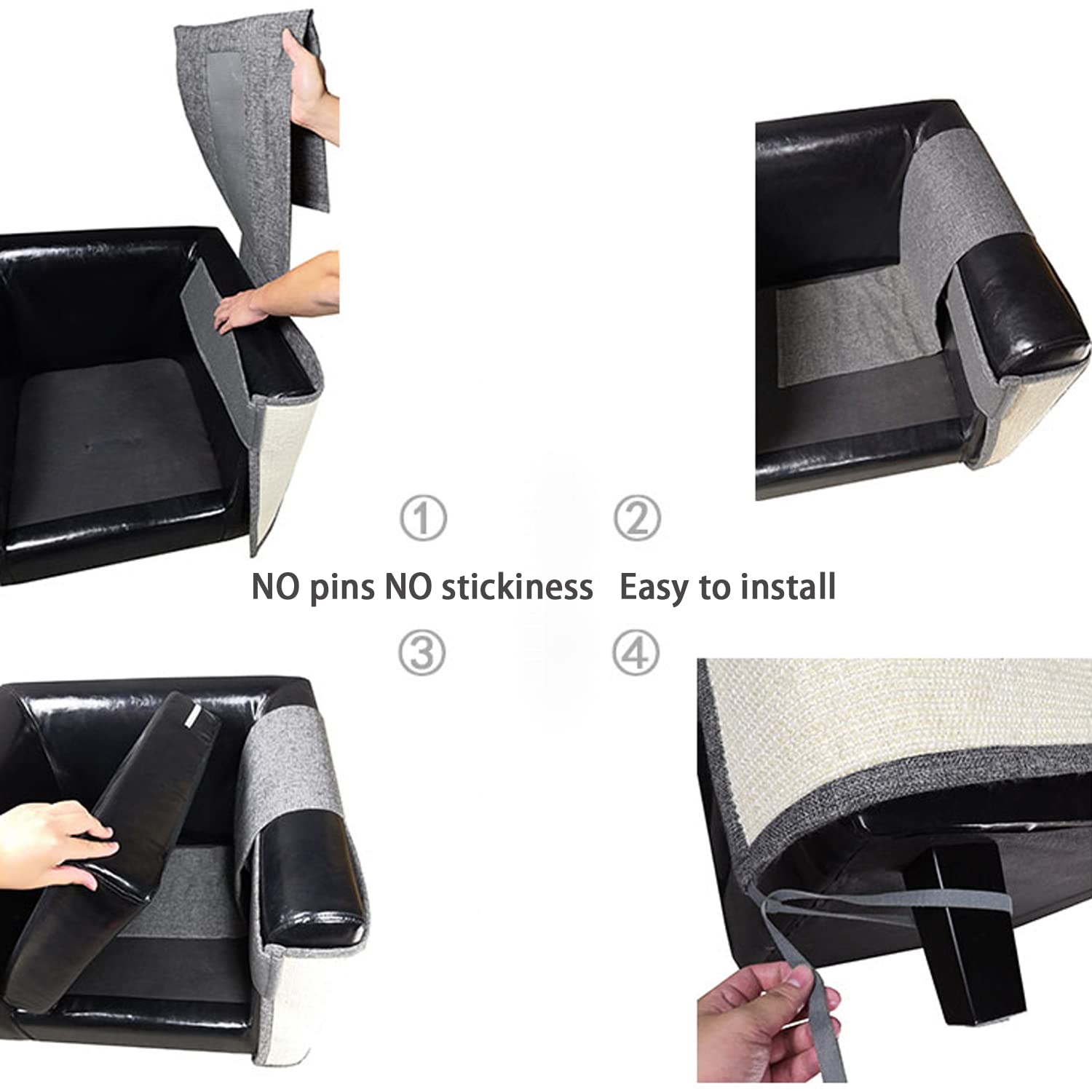 Cat Scratcher Couch- Natural Sisal Furniture Protection from Cats - Corner cat Scratcher Couch for Chair,Sofa - Easy Installatio