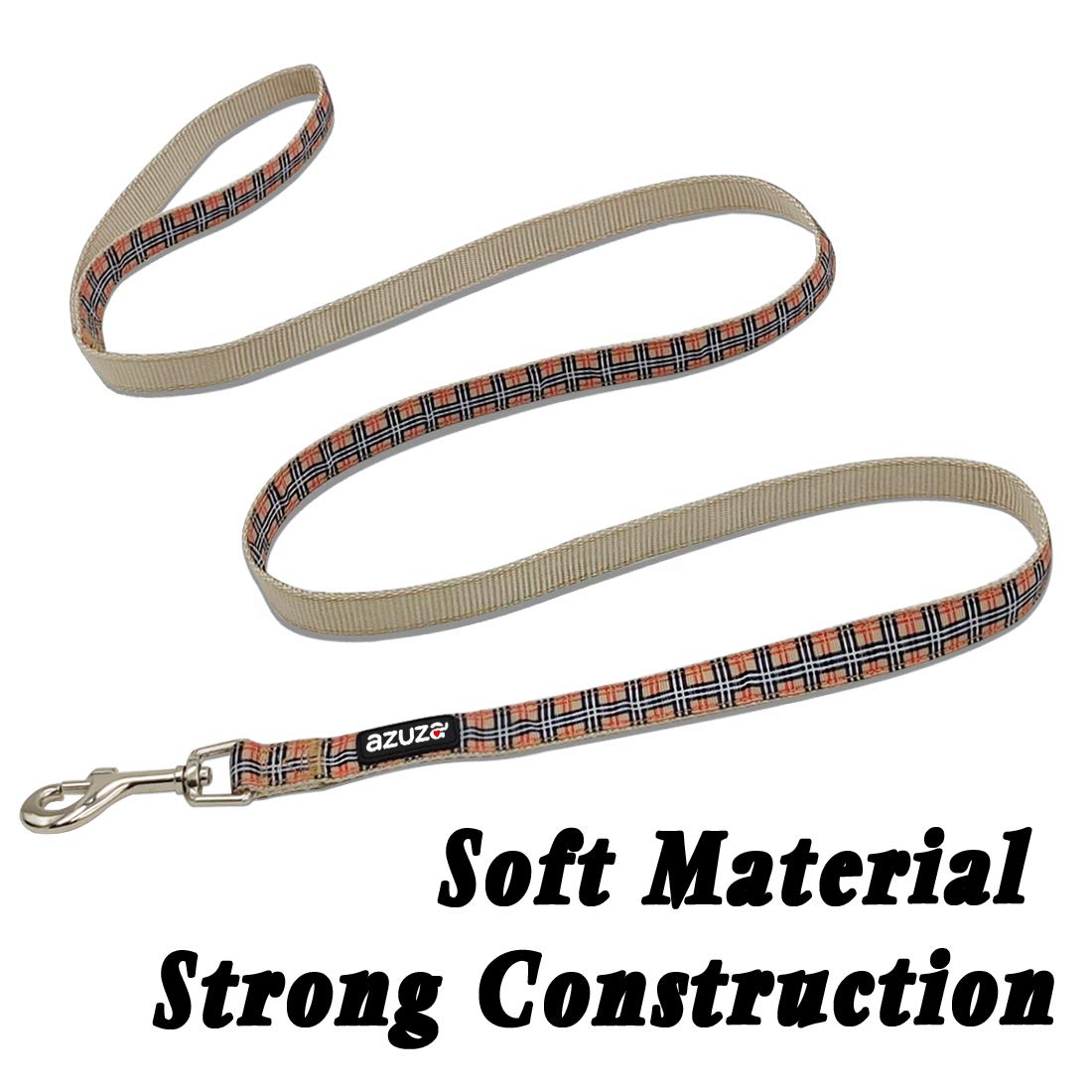 Azuza Dog Collar And Leash Set, Classic Plaid Dog Collar With Matching Leash For Small Dogs, Great For Christmas, New Year, Fest