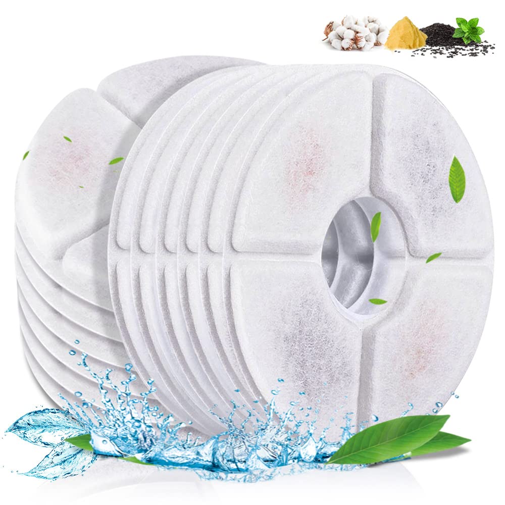 Comsmart Pet Fountain Filter Set, 3 Triple Filtration System Replacement Cat Water Fountain Filters For Round 81Oz/2.4L Automati