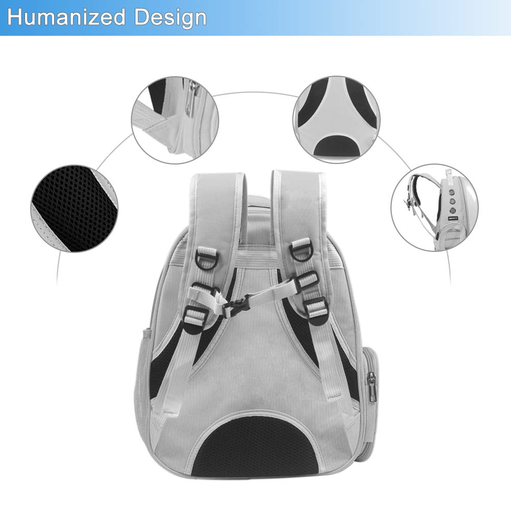 Beikott Cat Backpack Carriers, Dog Backpack, Pet Backpack For Small Cats Puppies Dogs Bunny, Airline-Approved Ventilate Transparent Bubble Backpack For Travel And Outdoor(Grey)