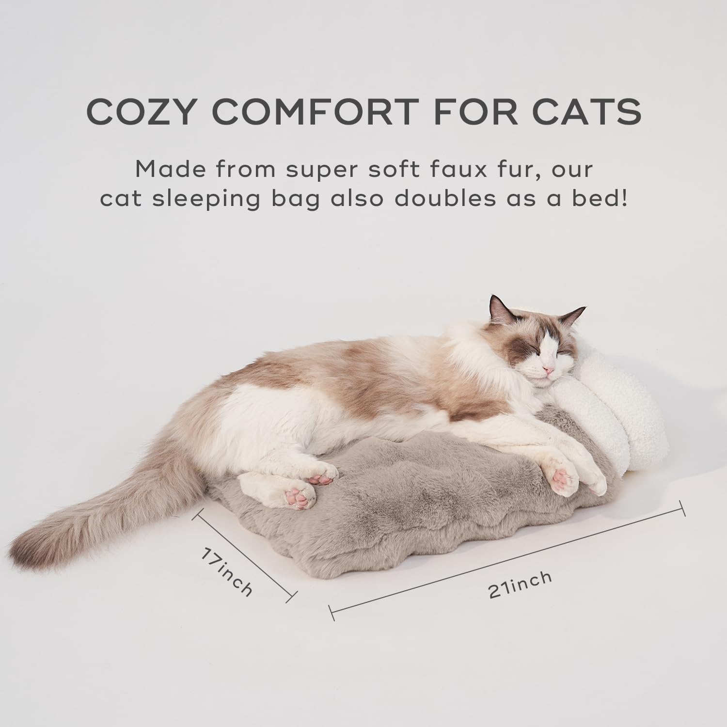 Somahe Cat Sleeping Bag For Indoor Cats Self Warming Cat Bed Fits Up To 15 Lbs Pets Soft Plush Warm Bed 360 Wrap Bag Washable Co