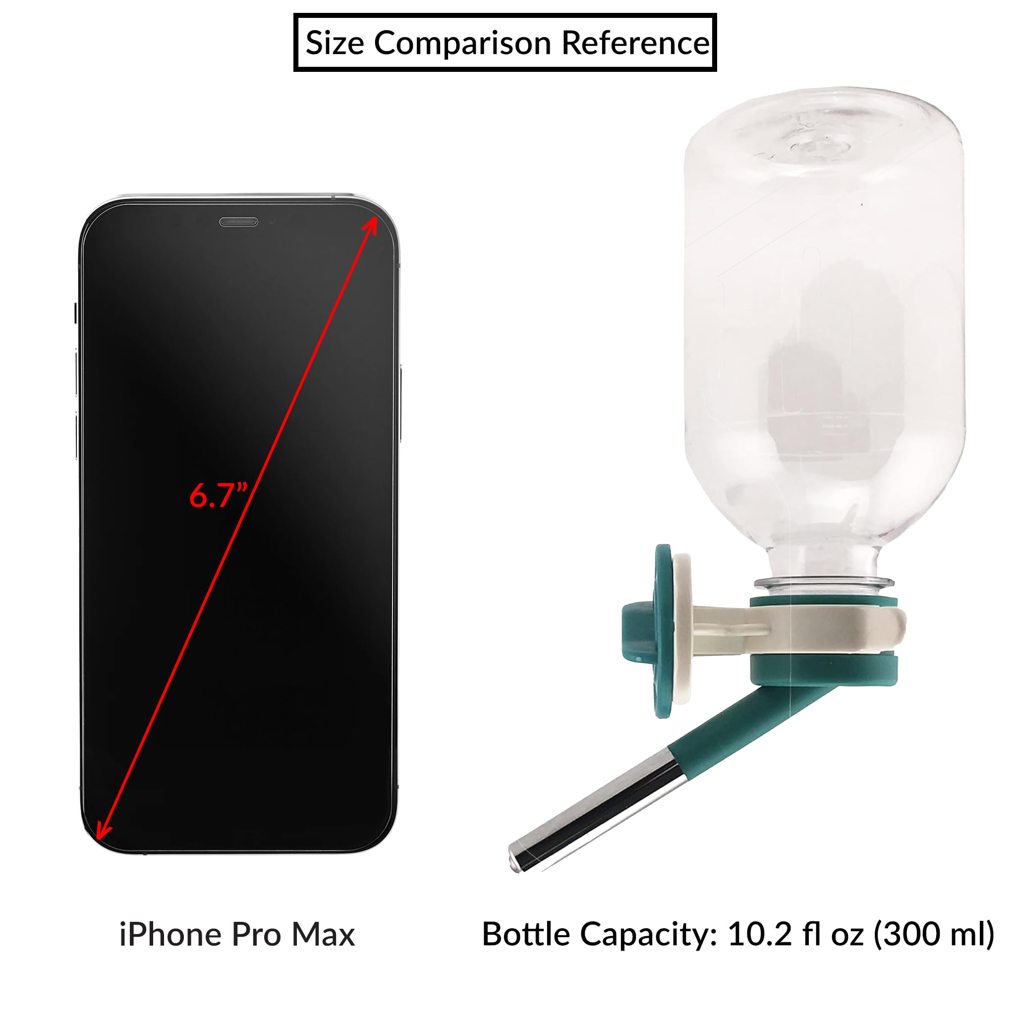 Choco Nose Patented No-Drip Water Bottle/Feeder For Guinea Pigs/Hamsters/Bunnies/Ferrets/Other Small Pets, Critters And Animals - For Cages, Crates Or Wall Mount. 10.2Oz. Nozzle 10Mm, Green (C128)