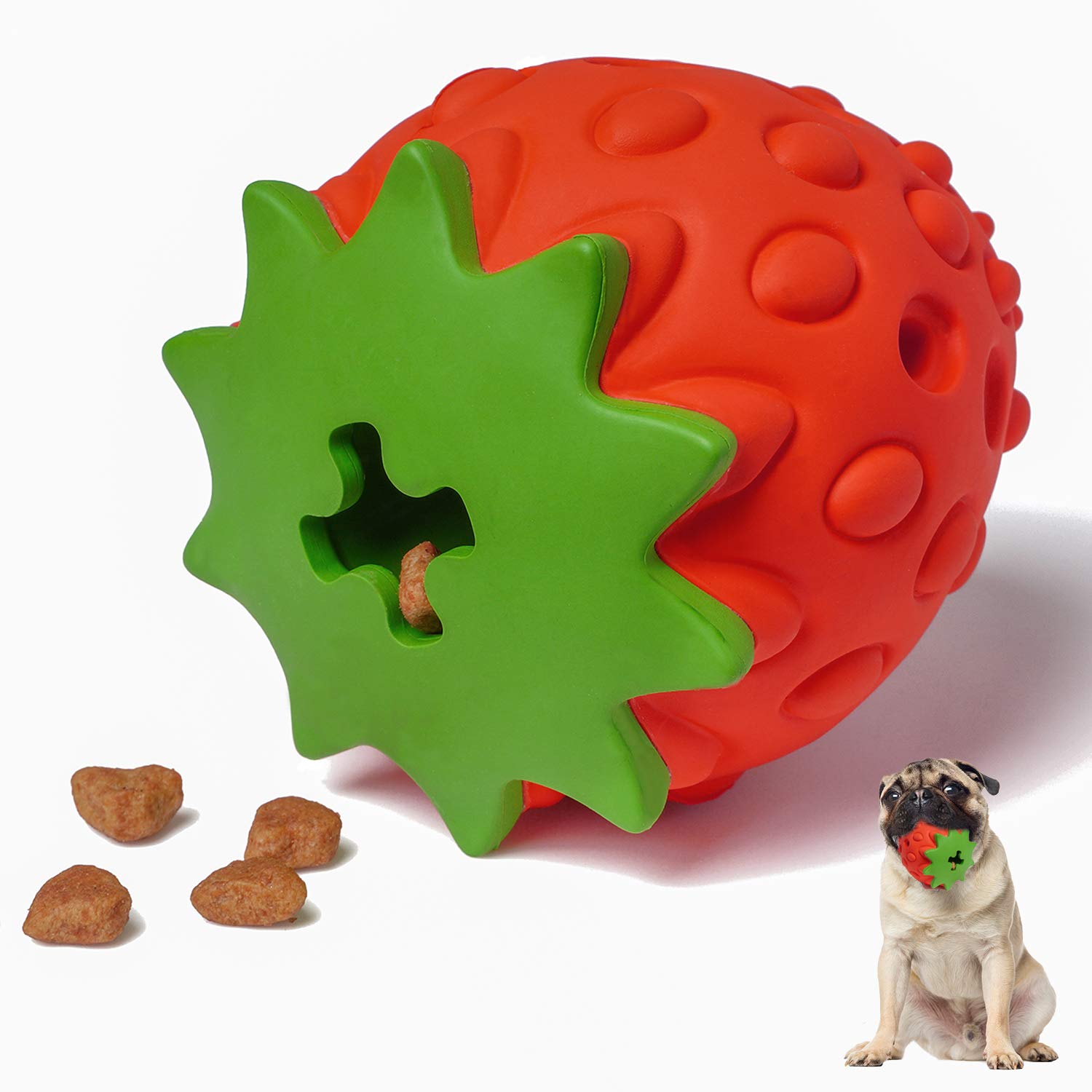 MewaJump Dog Puzzle Toys Rubber Chew Toys,Treat Food Dispensing Toy for Teeth Cleaning Dog Ball Toy Interactive Enrichment Toys 