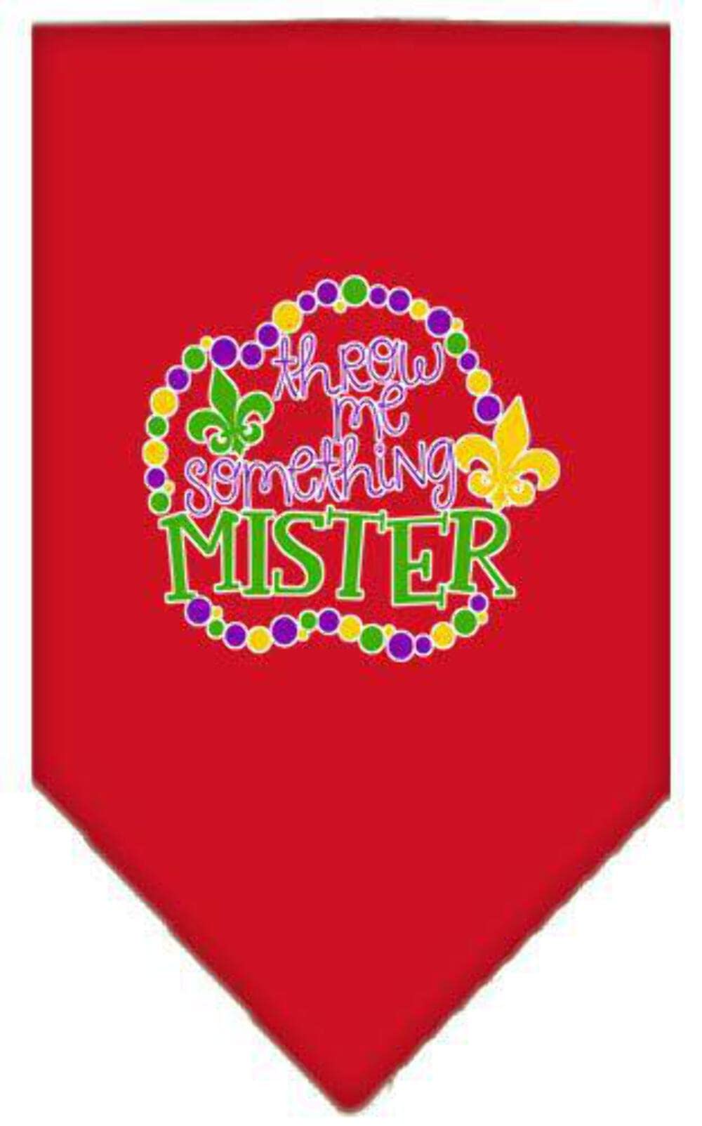 Mirage Pet Product Throw me Something Screen Print Mardi Gras Bandana Red Large