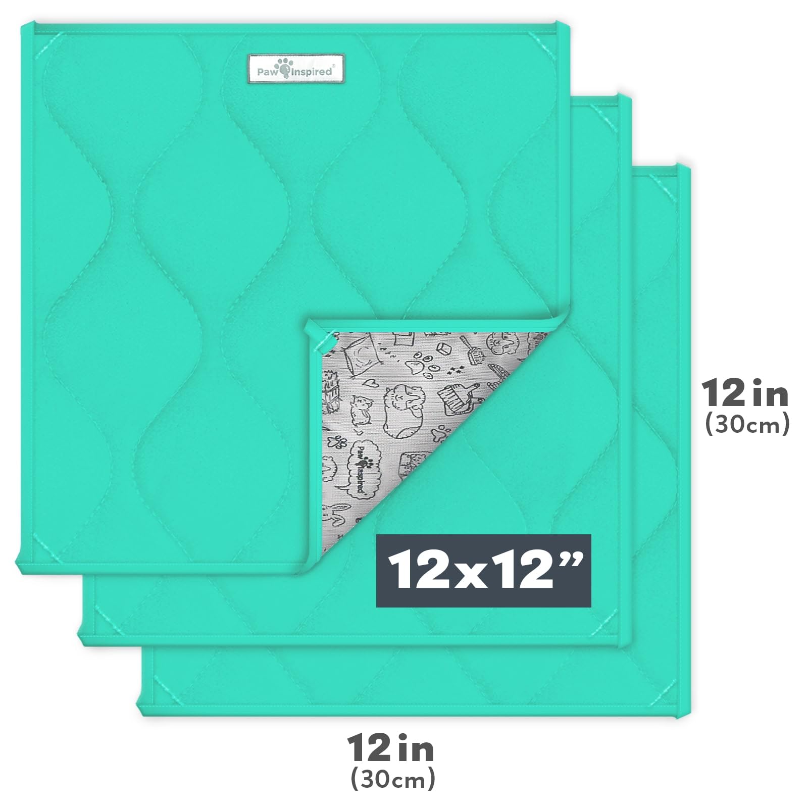 Paw Inspired Guinea Pig Cage Liner Pads | Washable Fleece Bedding, Waterproof Bottom | Super Absorbent Pee Pad Or Pet Bed Mat Fo