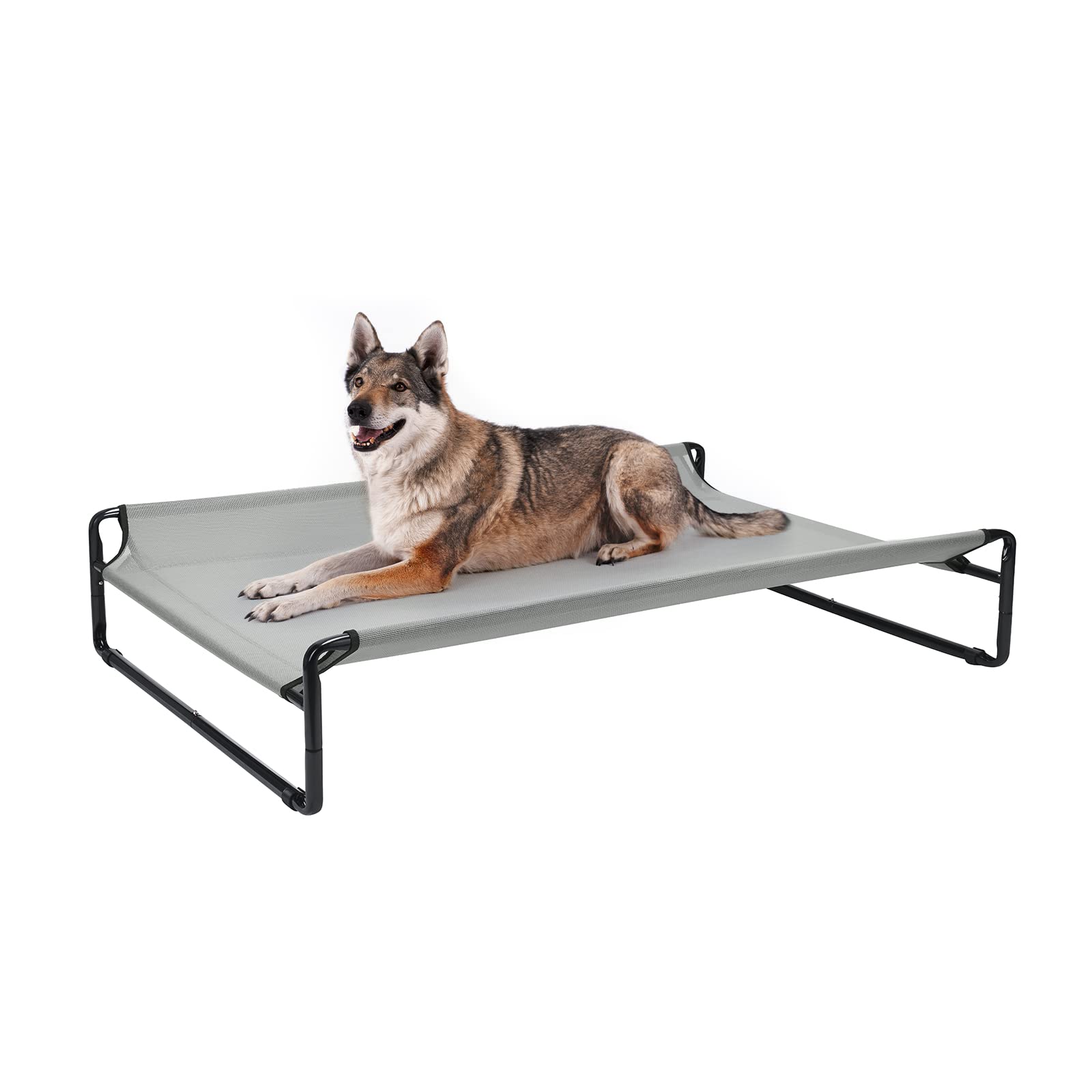 Veehoo Original Cooling Elevated Dog Bed, Outdoor Raised Dog Cots Bed For Large Dogs, Portable Standing Pet Bed With Washable Breathable Mesh, No-Slip Feet For Indoor Outdoor, X-Large, Grey, Cwc2201