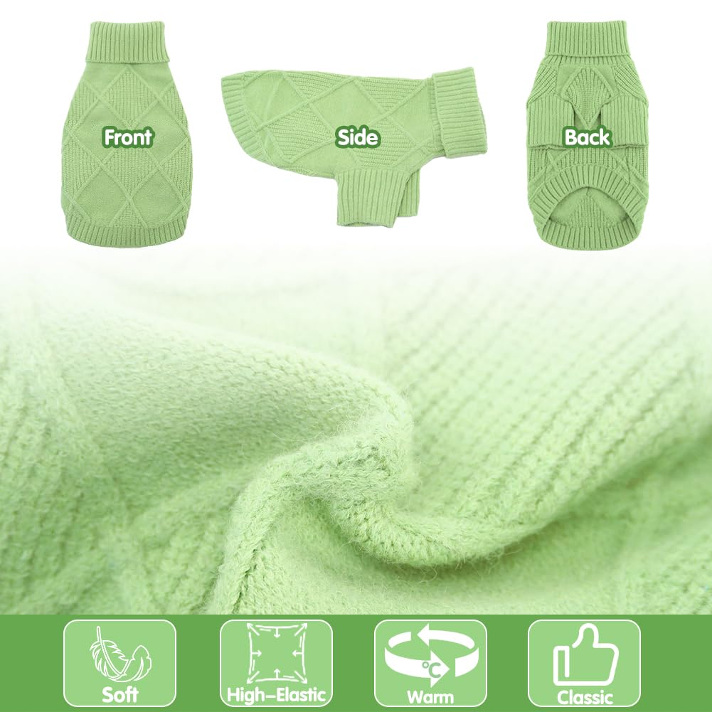 Emust Large Dog Sweater, Cozy Dog Sweaters For Large Dogs With Sleeves, Stretchable Dog Clothes For Christmas & Holiday, Green X