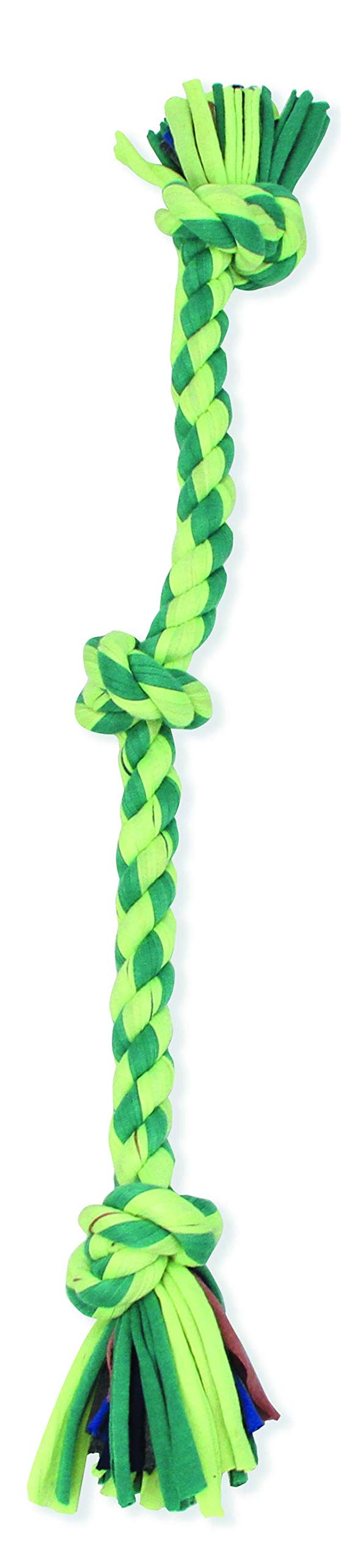 Mammoth 20-Inch Cloth 3-Knot Rope Tug, Medium, Assorted Colors