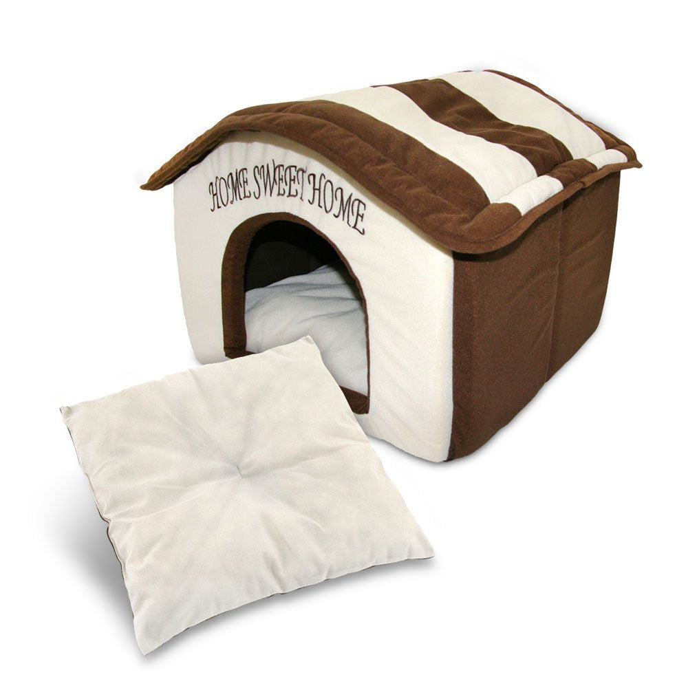 Best Pet Supplies Portable Indoor Pet House - Perfect For Cats & Small Dogs, Easy To Assemble - Cream