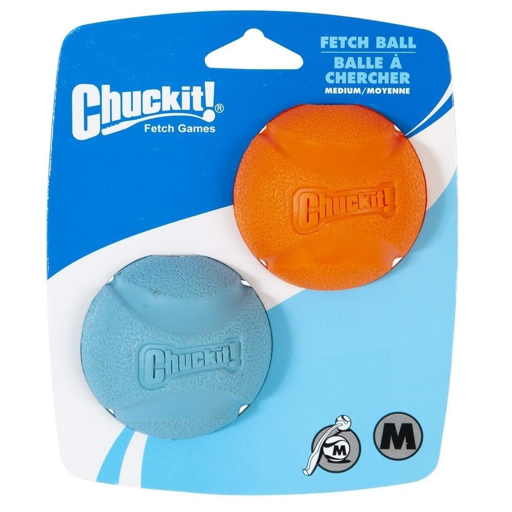 Chuckit! Medium Fetch Ball 2.5'', 2 Pack (Colors Vary)