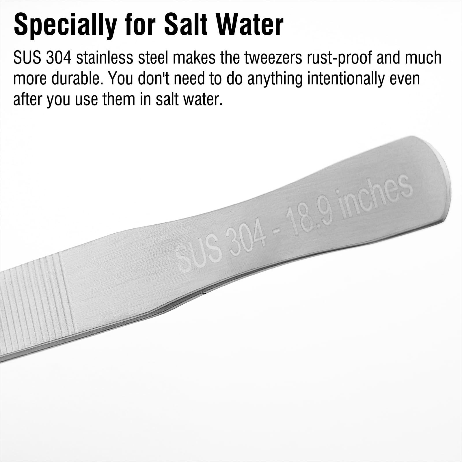 Dxobay 18.9 inch Heavy Duty Extra Long Tweezers for Salt & Fresh Water, Straight 18/8 Stainless Steel Reptile Feeding Tongs for