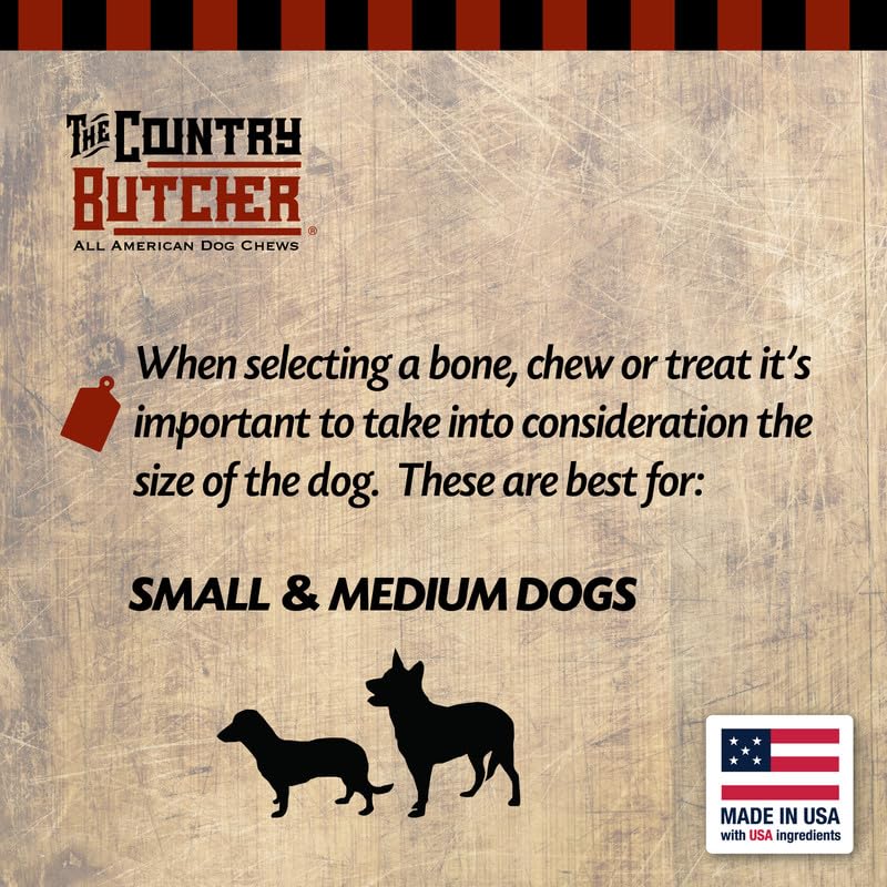 THE COUNTRY BUTCHER Cow Hooves Dog Treats, Natural Stuffed Chew Toy, 10 Count, Rawhide Free, Soft to Aggressive Chewers