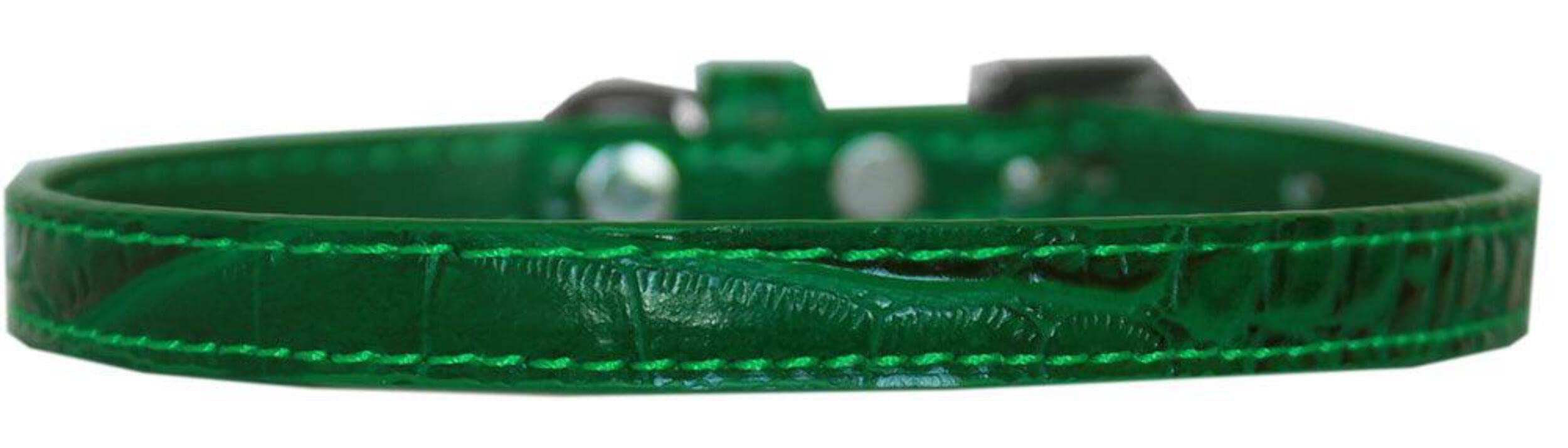 Dog, Puppy & Pet Designer Croc Collar, Plain 3/8&quot; Wide Black 16