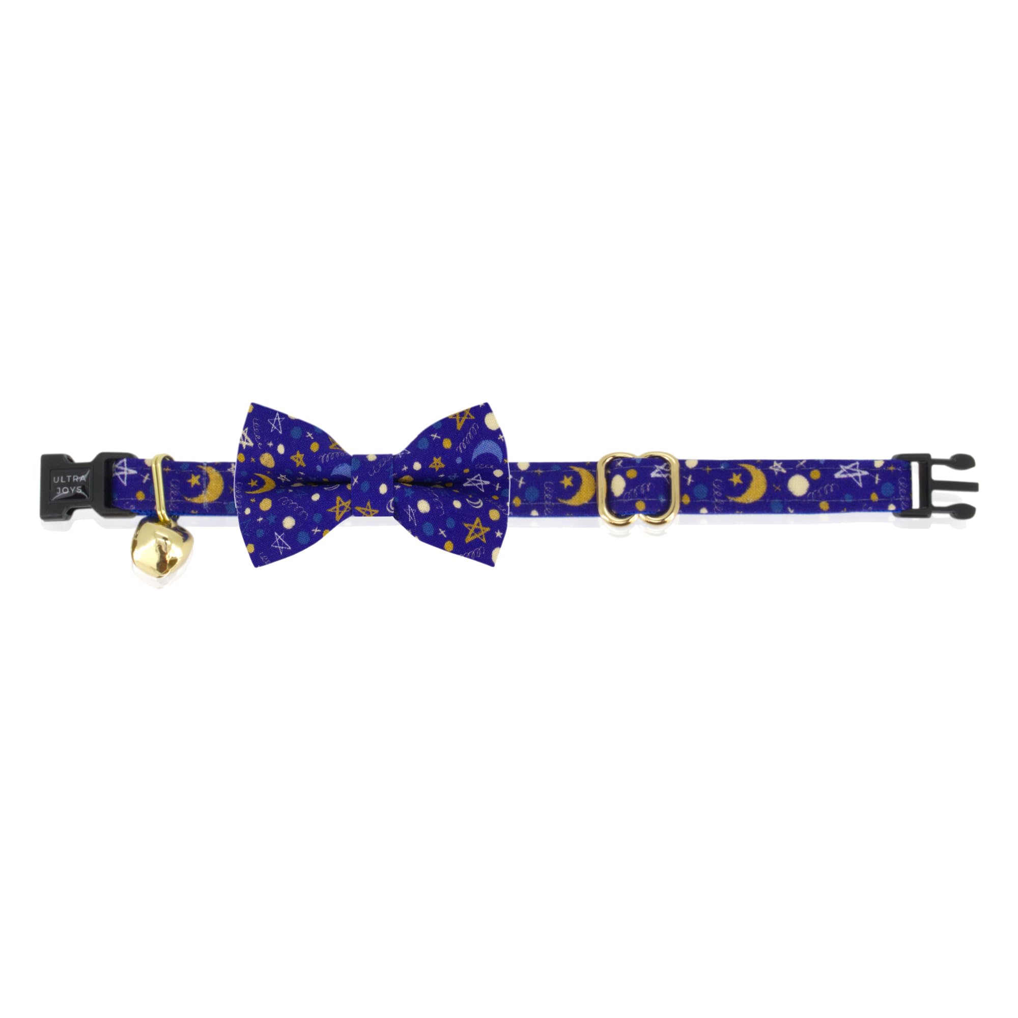 Ultra Joys Breakaway Cat Collar With Bells & Bandana Bowtie - Kitten To Adult, Luna Small