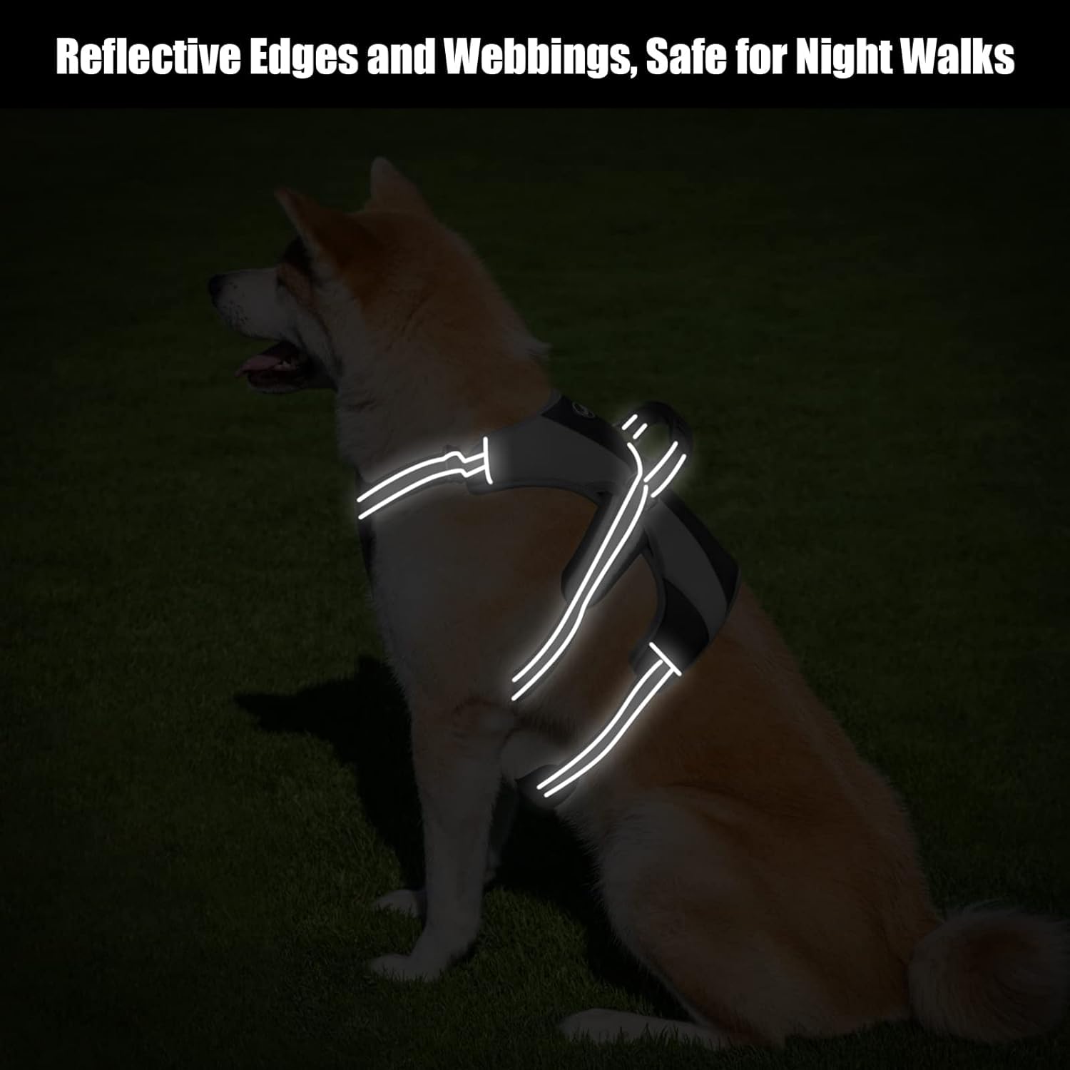 Mihachi No Pull Dog Harness - Escape Proof Reflective Dogs Vest With Lift Handle, Adjustable Soft Padded Pet Harness Training Ea