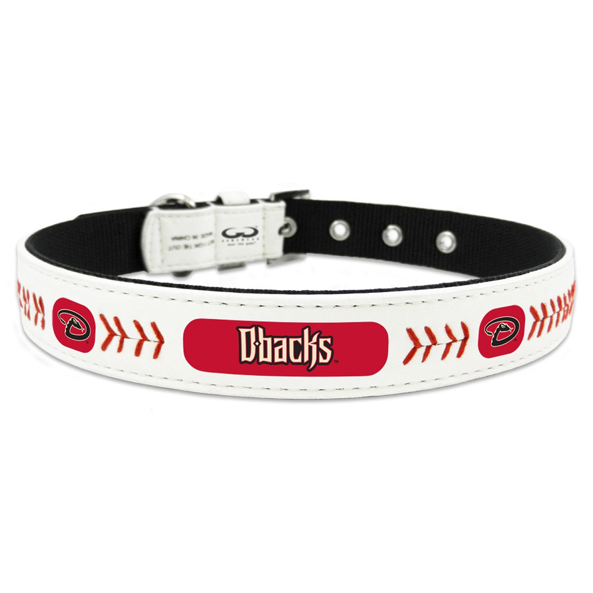 Mlb Arizona Diamondbacks Classic Leather Baseball Dog Collar (Small)