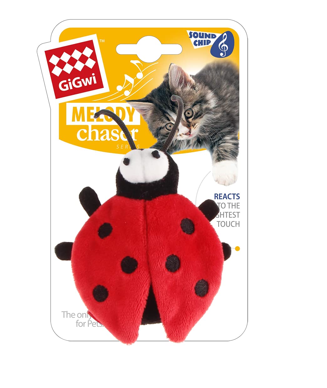Gigwi Melody Chaser Cat Toy, MotionActivated Cat Toy With Realistic Sounds, Encourages Stalking, Pouncing, Batting, Active Play