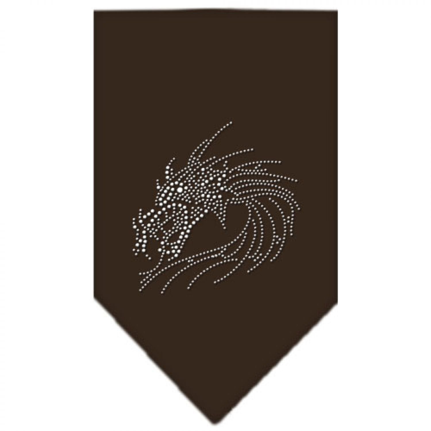 Mirage Pet Products Dragon Rhinestone Bandana, Large, Cocoa