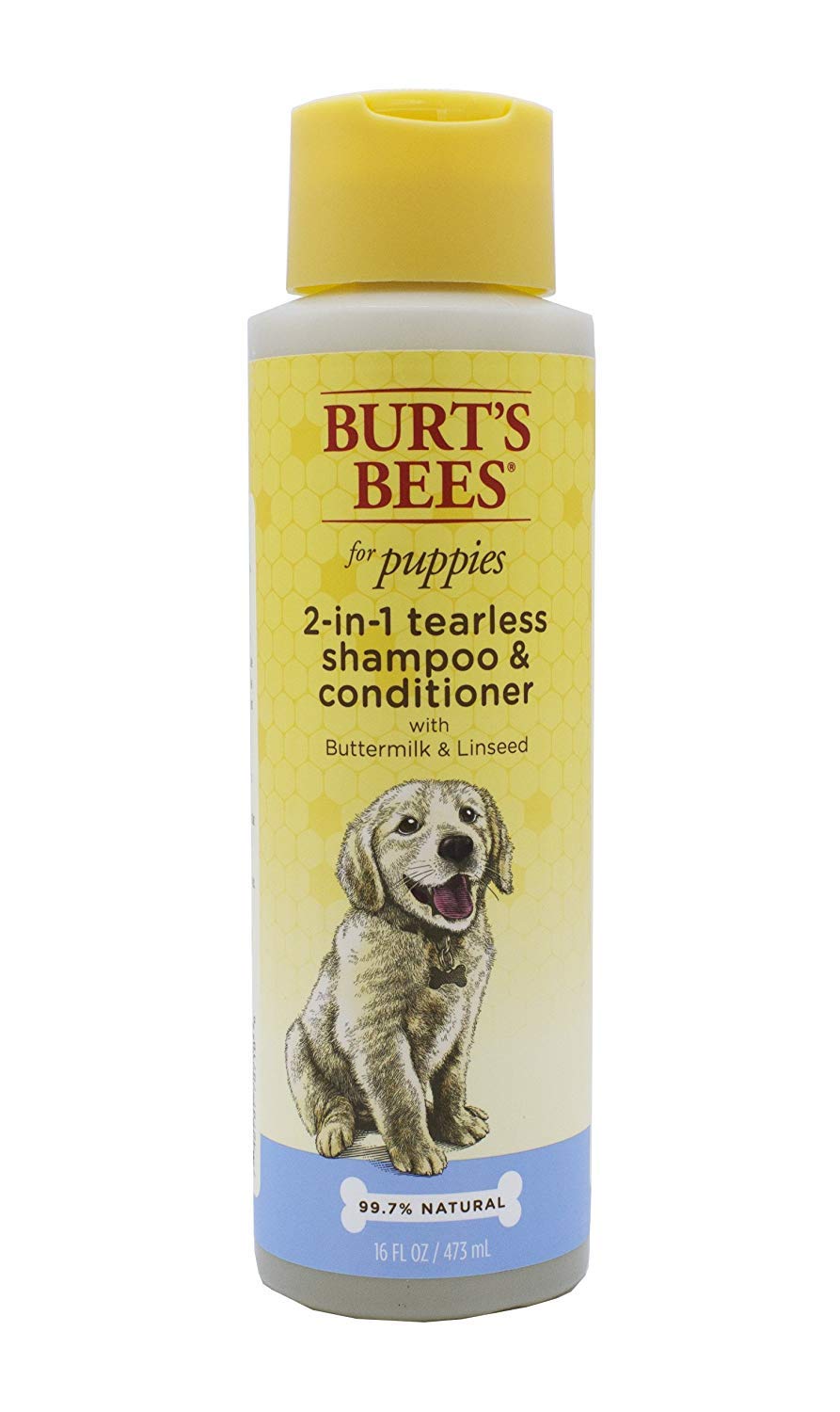 Burt'S Bees For Pets Tearless Puppy 2-In-1 Shampoo And Conditioner With Buttermilk And Linseed Oil, 95% Natural Origin Formulas, Shampoo For Puppies - Gentle Puppy Shampoo Tear Free, 16 Oz