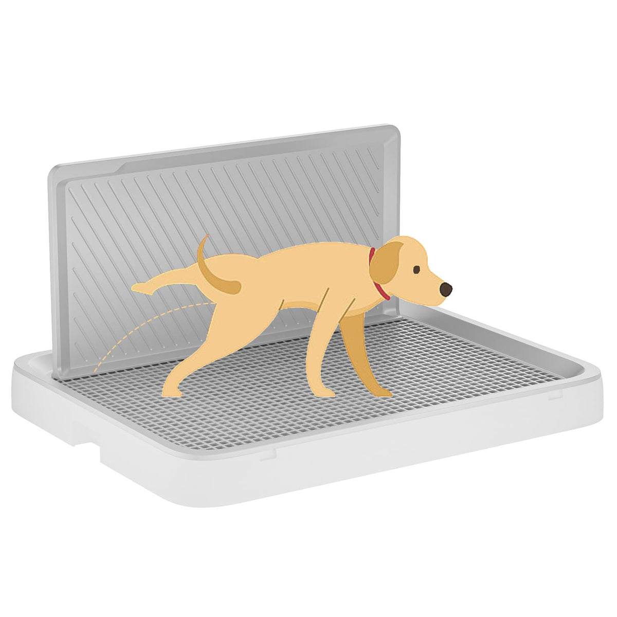 Kola Panda Dog Pee Pad Holder With High Wall,25.59''X19.69'' Inch Indoor Dog Potty Tray For Small/Medium Dogs,Pet Toilet White