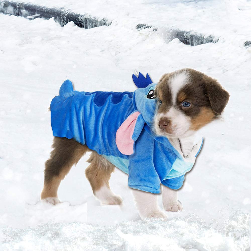 Pet Costume,Gimilife Dog Hoodie,Pet Xmas Pajamas Outfit, Pet Coat For Small Medium Large Dogs And Cats,Pet Disney Stitch Cartoon,Halloween And Winter -Xl