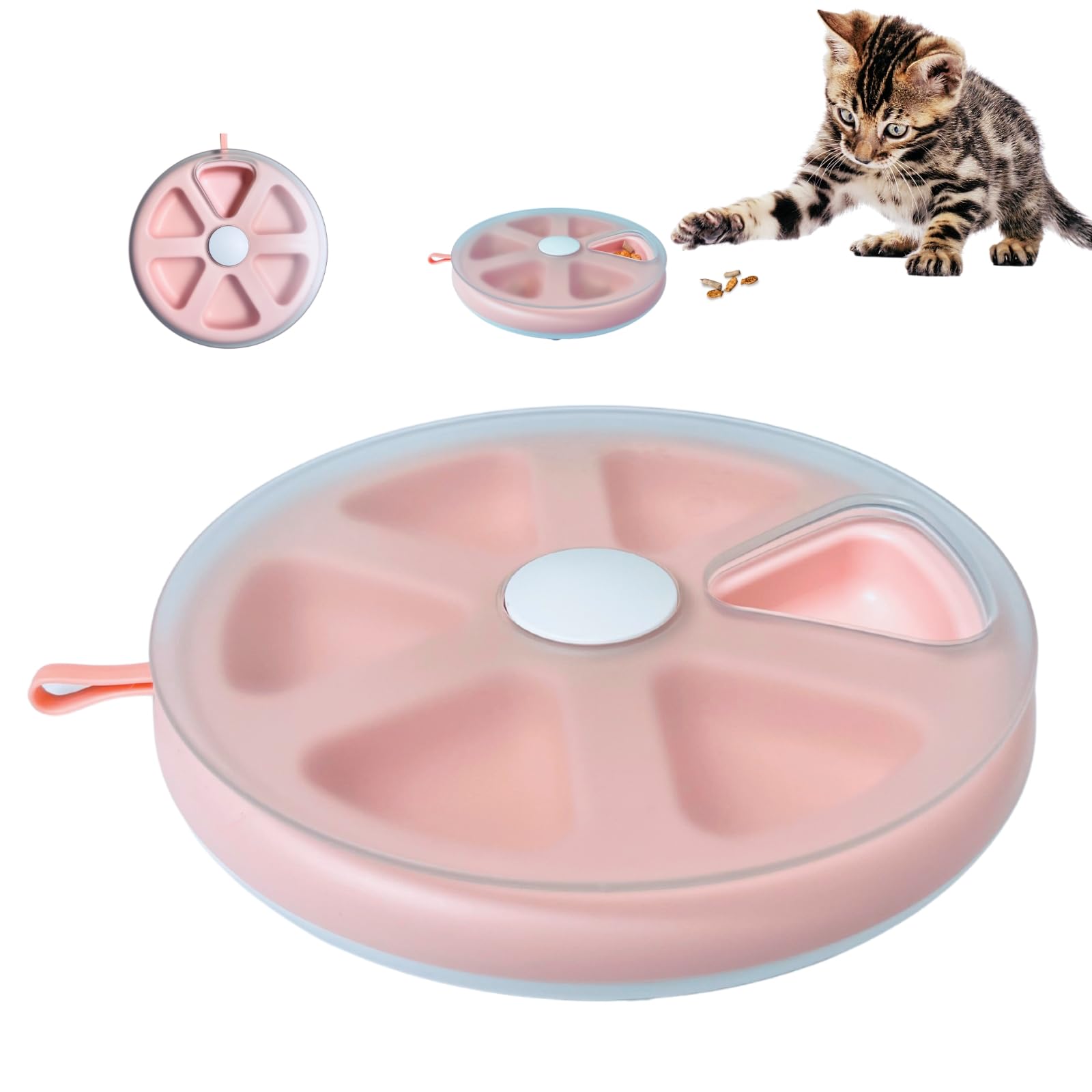YallMiaul Interactvie Cat Treat Toys, Food Puzzle, Maze Feeder Toys for Indoor Cats and Kittens (Blue)