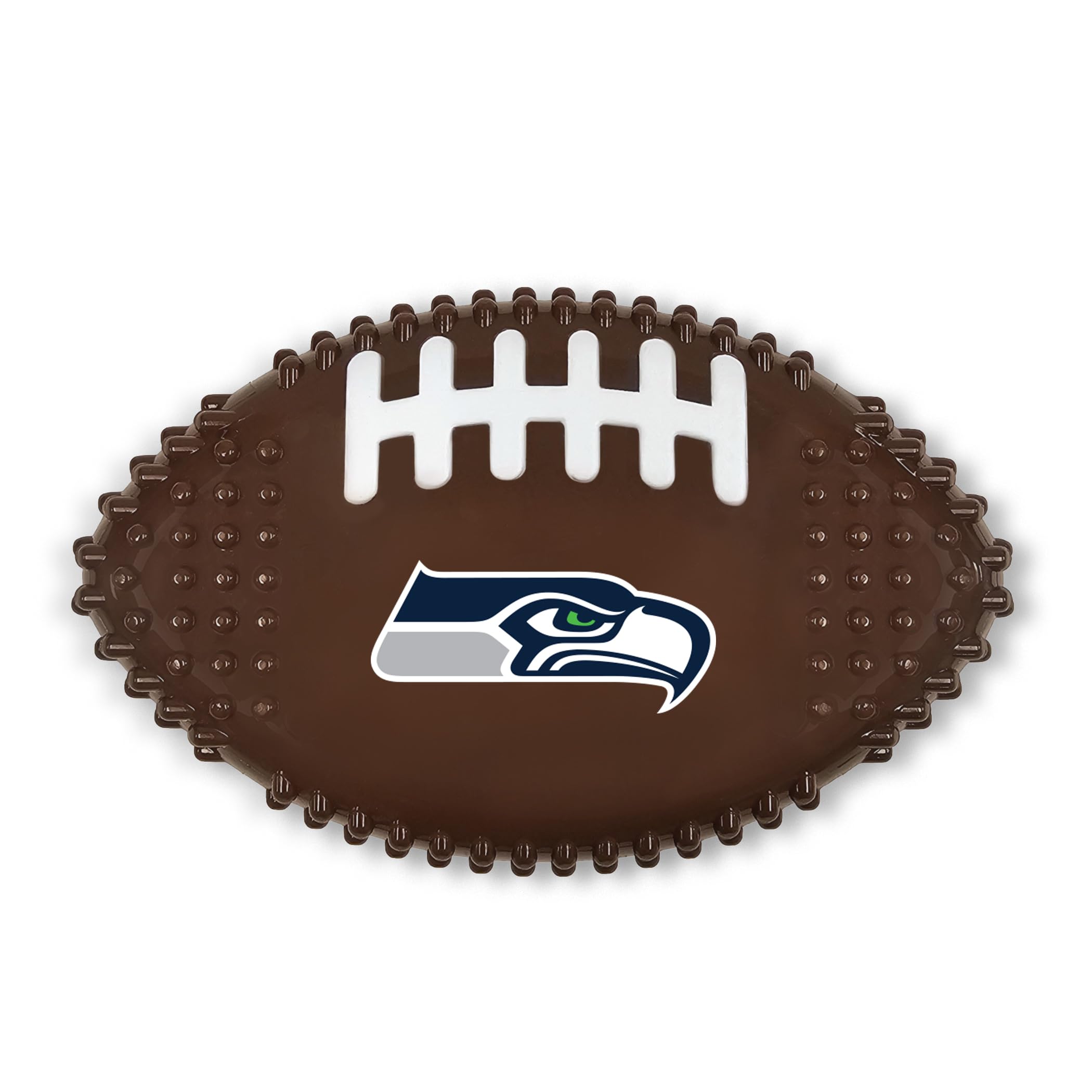 Nfl Seattle Seahawks Mega- Chew Hard Nylon Bacon-Flavored Dog Bone Football Chew Toy Interactive Tasty Fun Dog Chewy Toys Indest