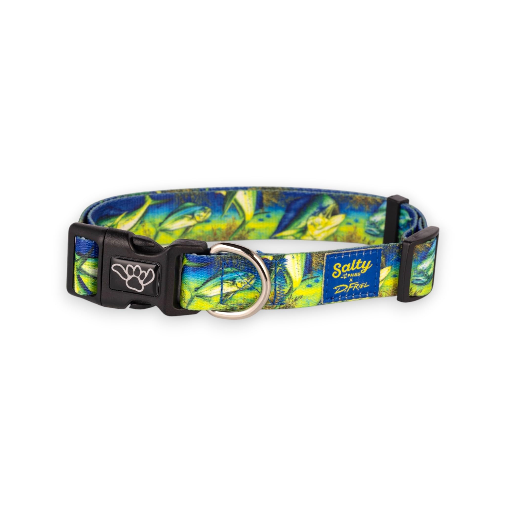 Shaka'S Salty Paws Mahi-Mahi Dog Collar- Fishing, Boating, Tropical Beach (Size Large Adj. 18-26 For Dogs 50-90 Lbs, Mahi-Do