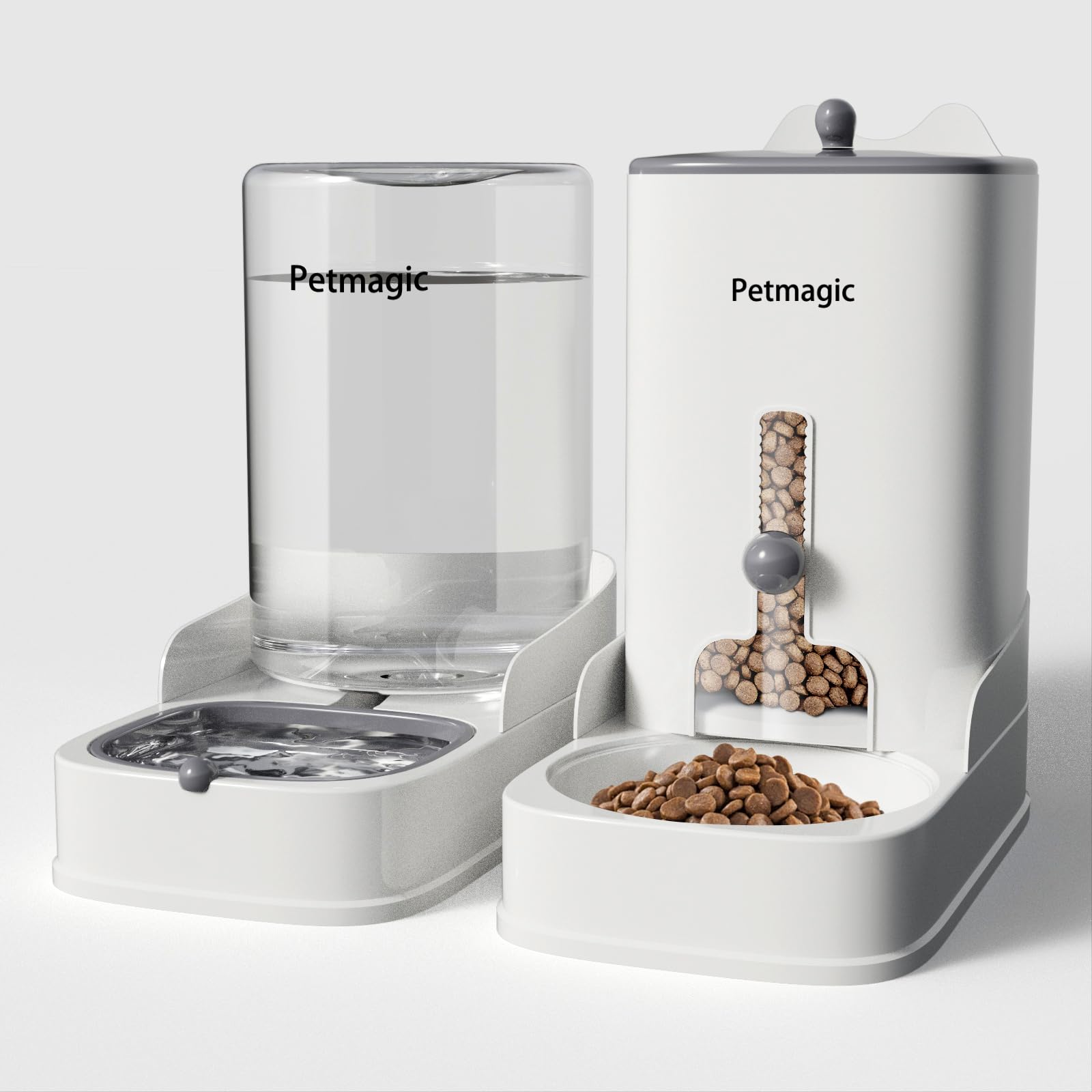 Petmagic Automatic cat Feeder by Petmagic is a 4.4L Large-Capacity cat Food and Water Bowl Set. This Two-Piece Set is Suitable f