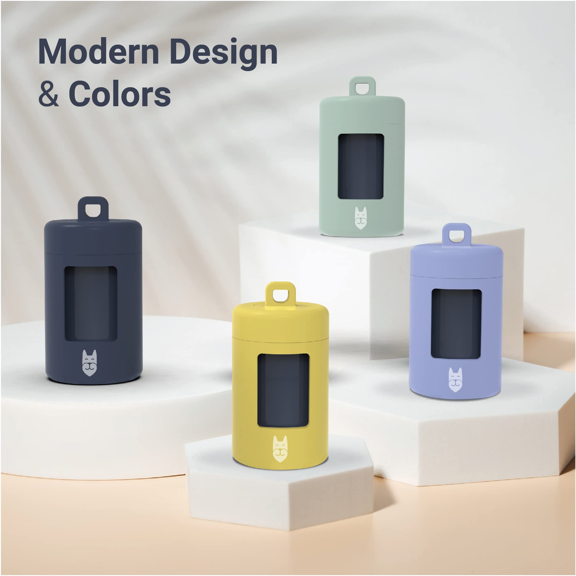 Svd.Pet Dog Poop Bag Dispenser, Retractable Waste Bag Dispenser, Lightweight Poop Bag Holder, Stretchy Strap Fits Any Dog Leash, Dog Walking Accessory (Lavender Field)