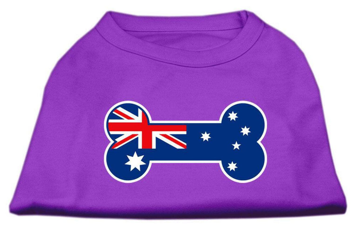 Mirage Pet Products Bone Shaped Australian Flag Screen Print Shirt, Large, Purple