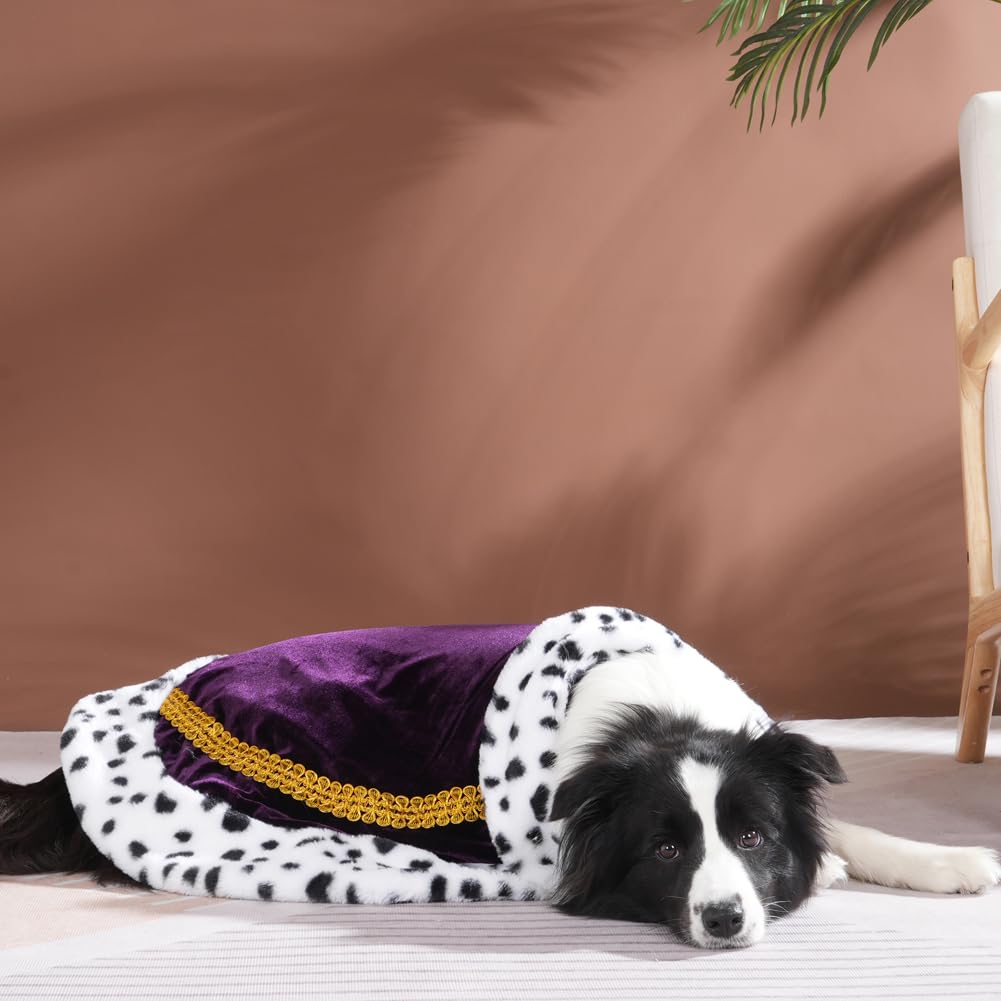 Lovelyshop Dog Cloak - Lux Faux Fur Cat & Dog Costume - Large, Indigo, Model DOG-CLOAK2022-LP