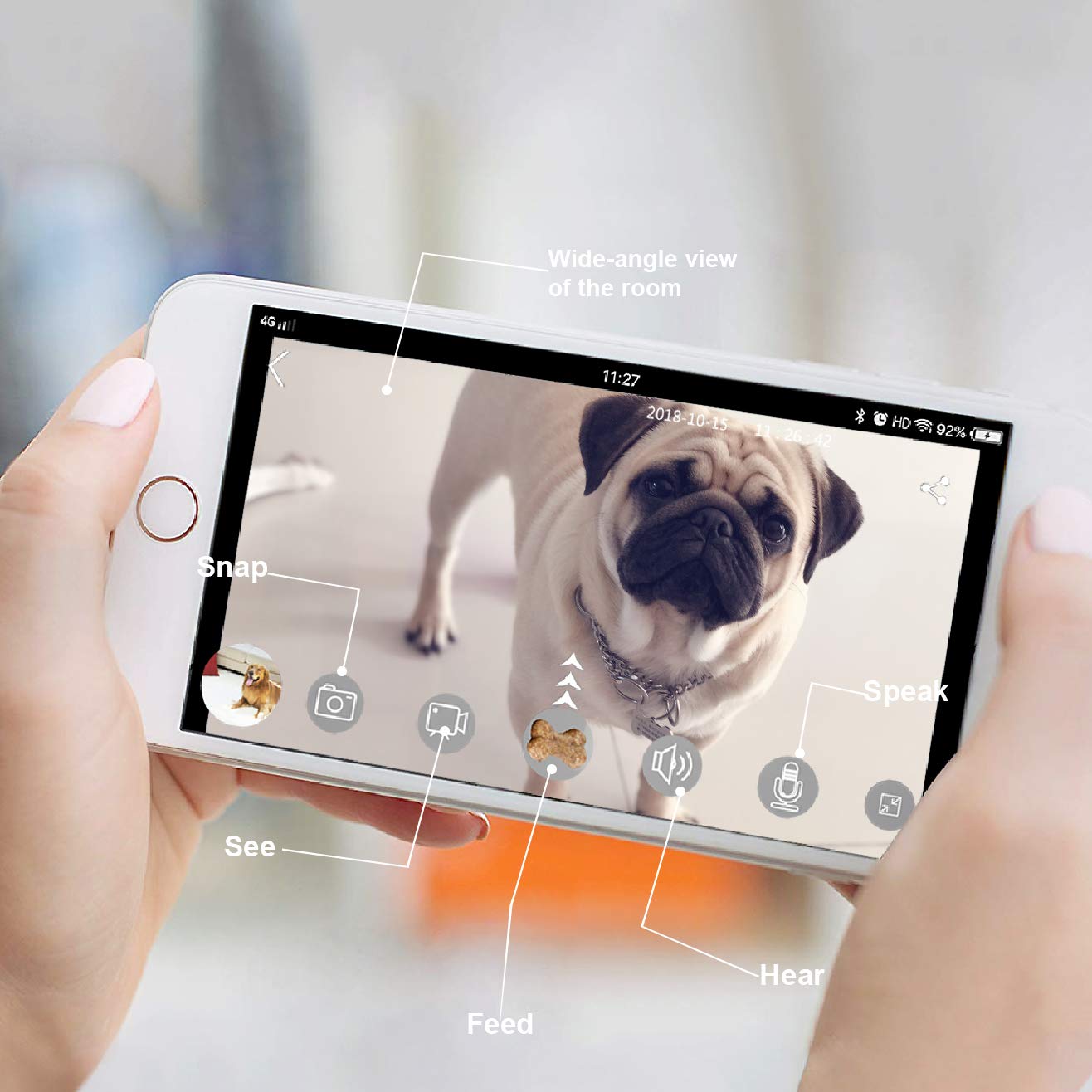 Skymee Dog Camera Treat Dispenser,Wifi Full Hd Pet Camera With Two-Way Audio And Night Vision,Compatible With Alexa (2.4G Wifi Only) (Petalk Ai)