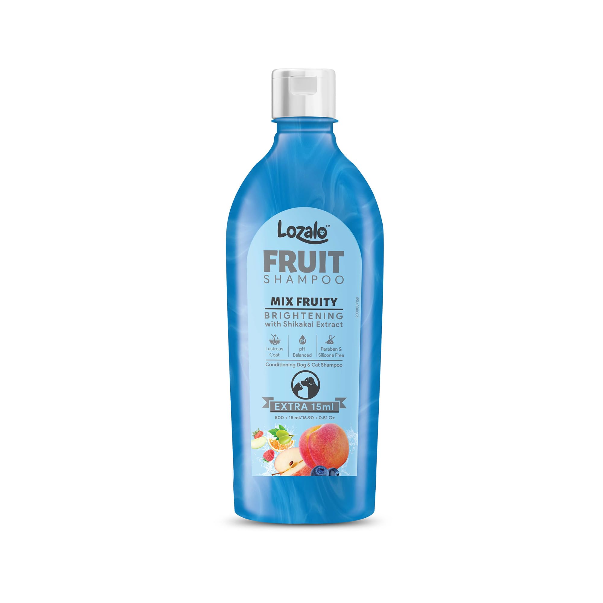 Lozalo Brightening Fruit Pet Shampoo 500 Ml, Mix Fruit, Ph Balanced, Paraben Free Conditioning Shampoo For Dogs & Cats Of All Br