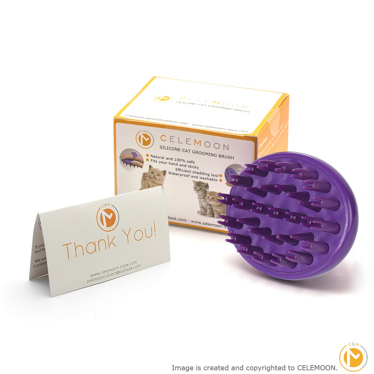 Celemoon Cat Brush With Soft Rubber Pins, Washable Silicone Pet Brushes For Indoor Cats Grooming Shedding Massage Bath, No Scratching Removes Hair Mats Tangles And Loose Fur For Short To Long Haired