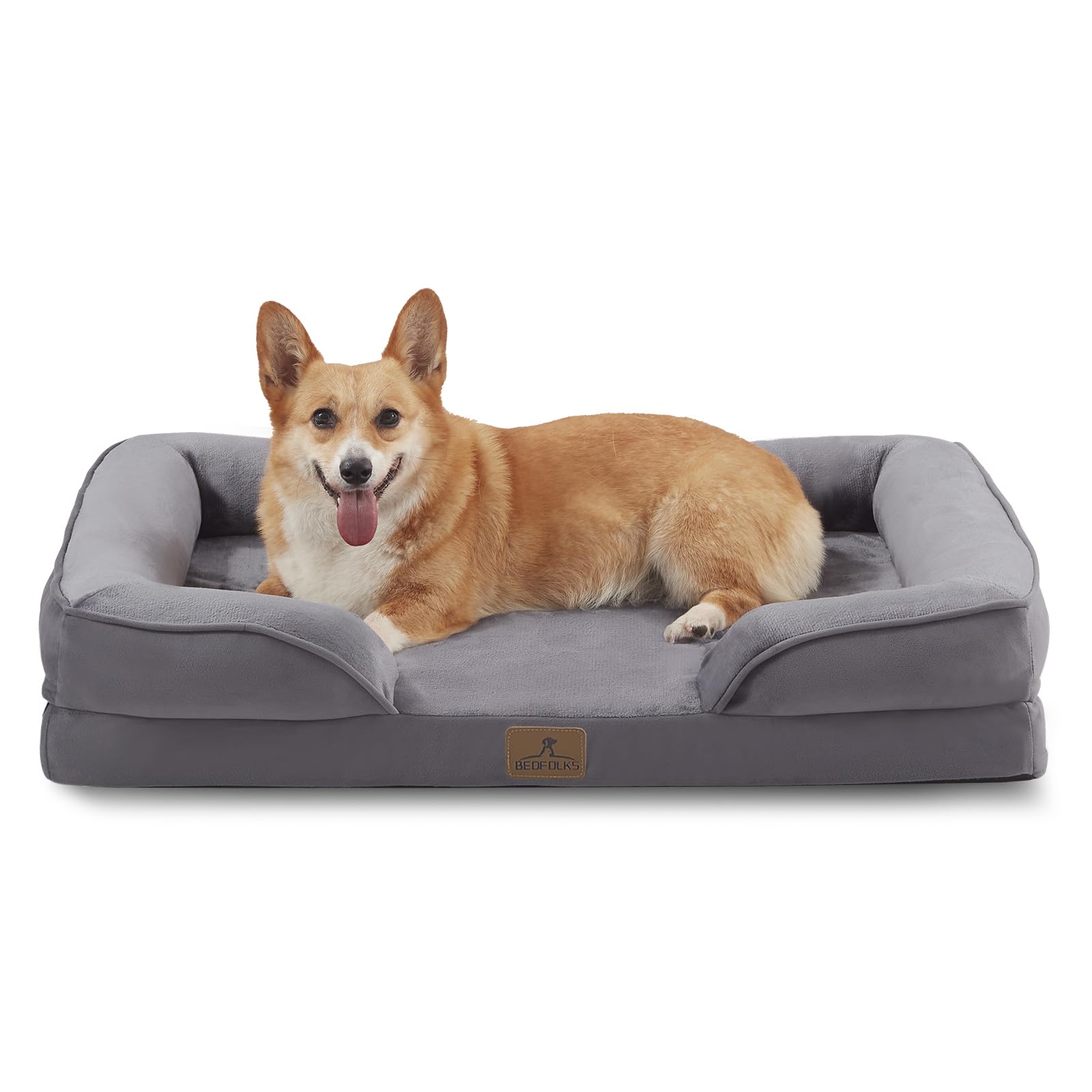 Bedfolks Orthopedic Dog Bed, Waterproof Dog Sofa Bed For Large Dogs, Egg Foam Pet Couch Bed With Removable Washable Cover And No