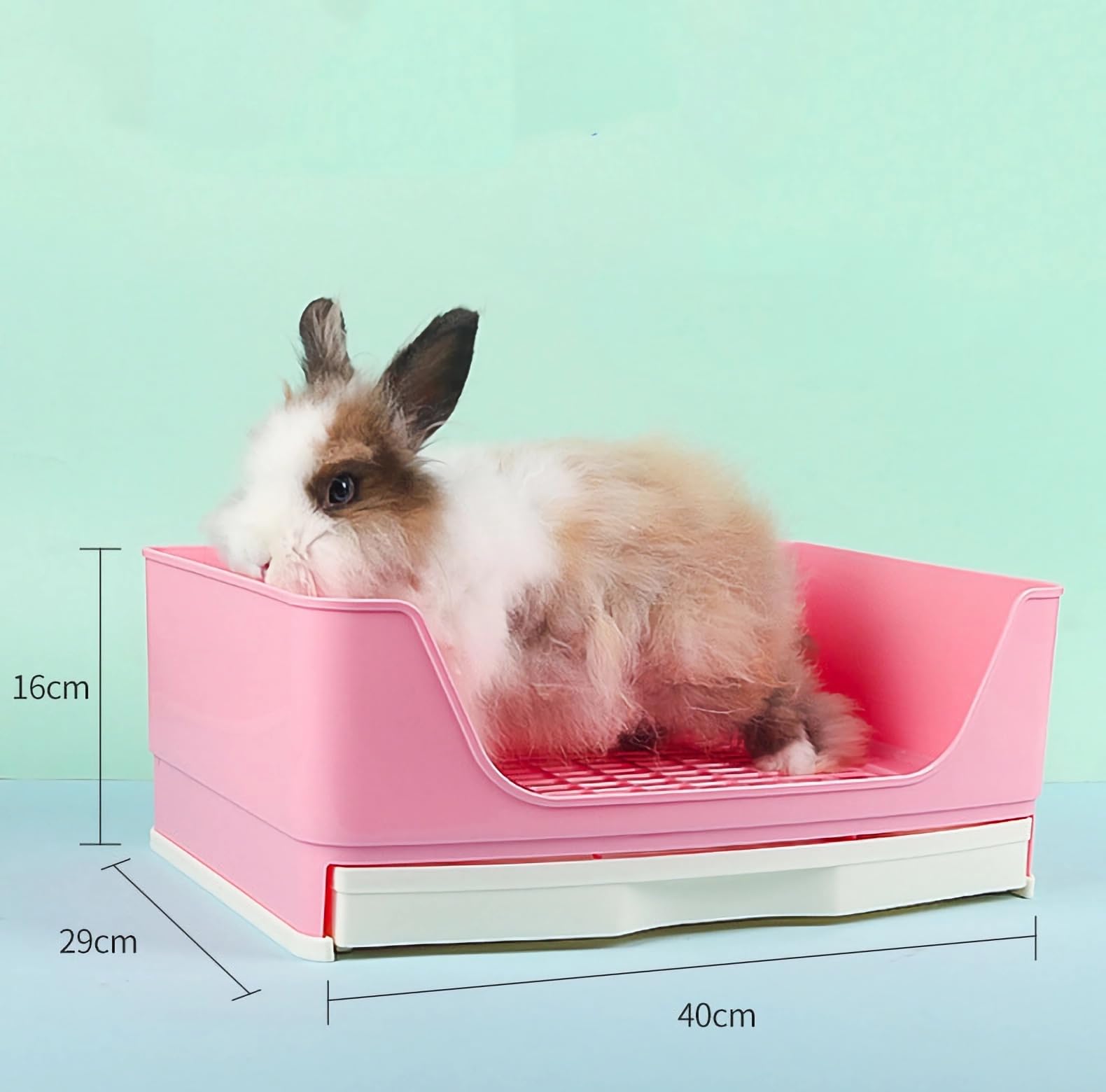 Rabbit Litter Box,Bunny Supplies,Large Pet Litter Pan Trainer With Drawer Corner For Rats Hamsters Ferret Bunny Guinea Pigs Chin