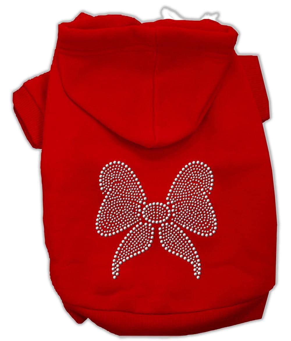 Mirage Pet Products 20-Inch Rhinestone Bow Hoodies, 3X-Large, Red