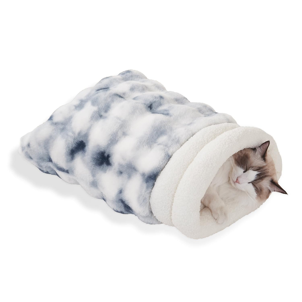 Somahe Cat Sleeping Bed For Indoor Cats Self Warming Cat Bag Fits Up To 15 Lbs Pets Soft Plush Warm Bed 360 Wrap Bag Washable Co