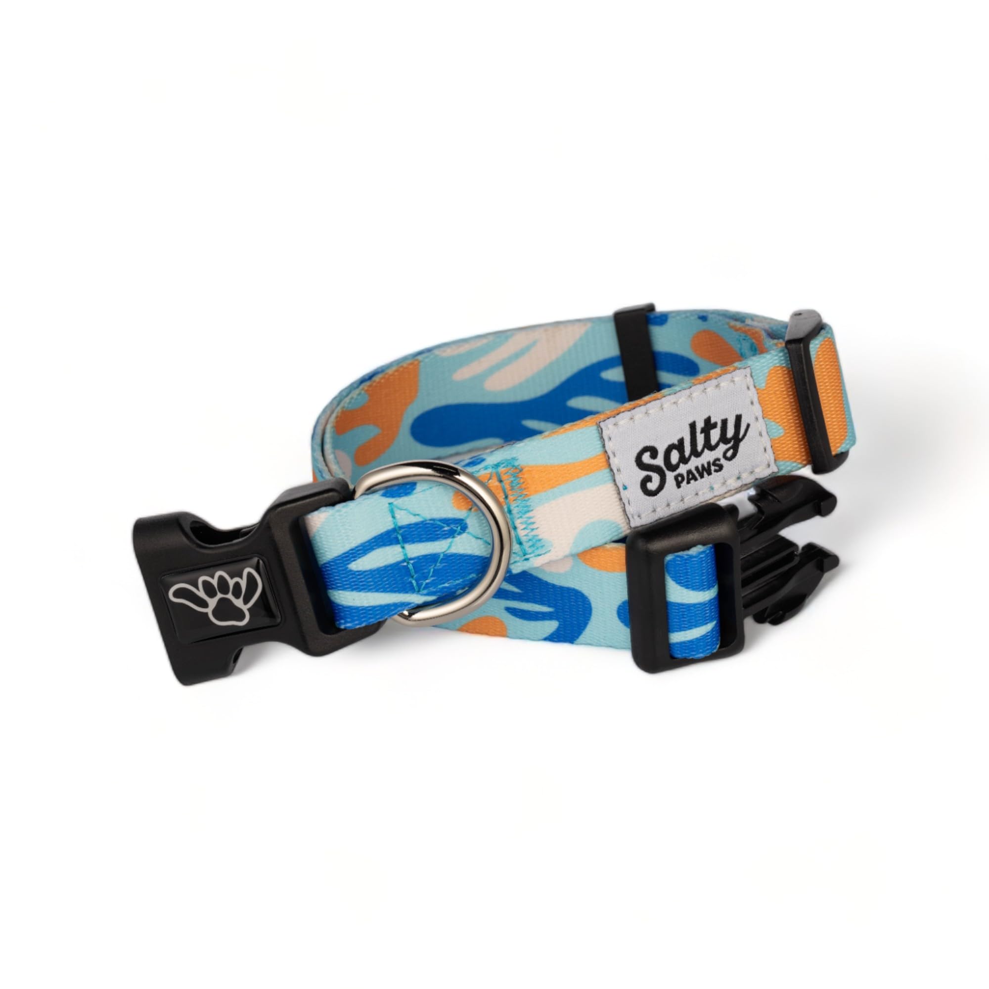 Shaka'S Salty Paws Boy & Girl Dog Collar Small Medium Large (Small Dog Collar Adj. 10-16'' For Dogs Up To 25 Lbs, Coral Camo)