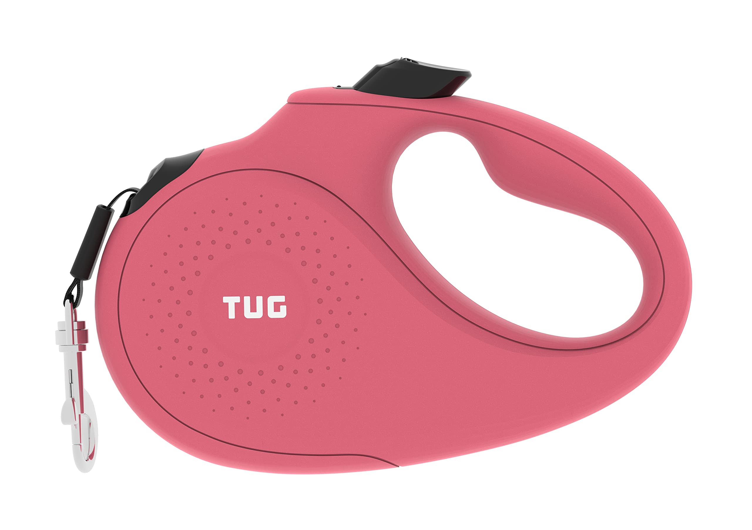 Tug Monochrome 360 Tangle-Free Retractable Dog Leash | 16 Ft Strong Nylon Tape (Small, Pink)